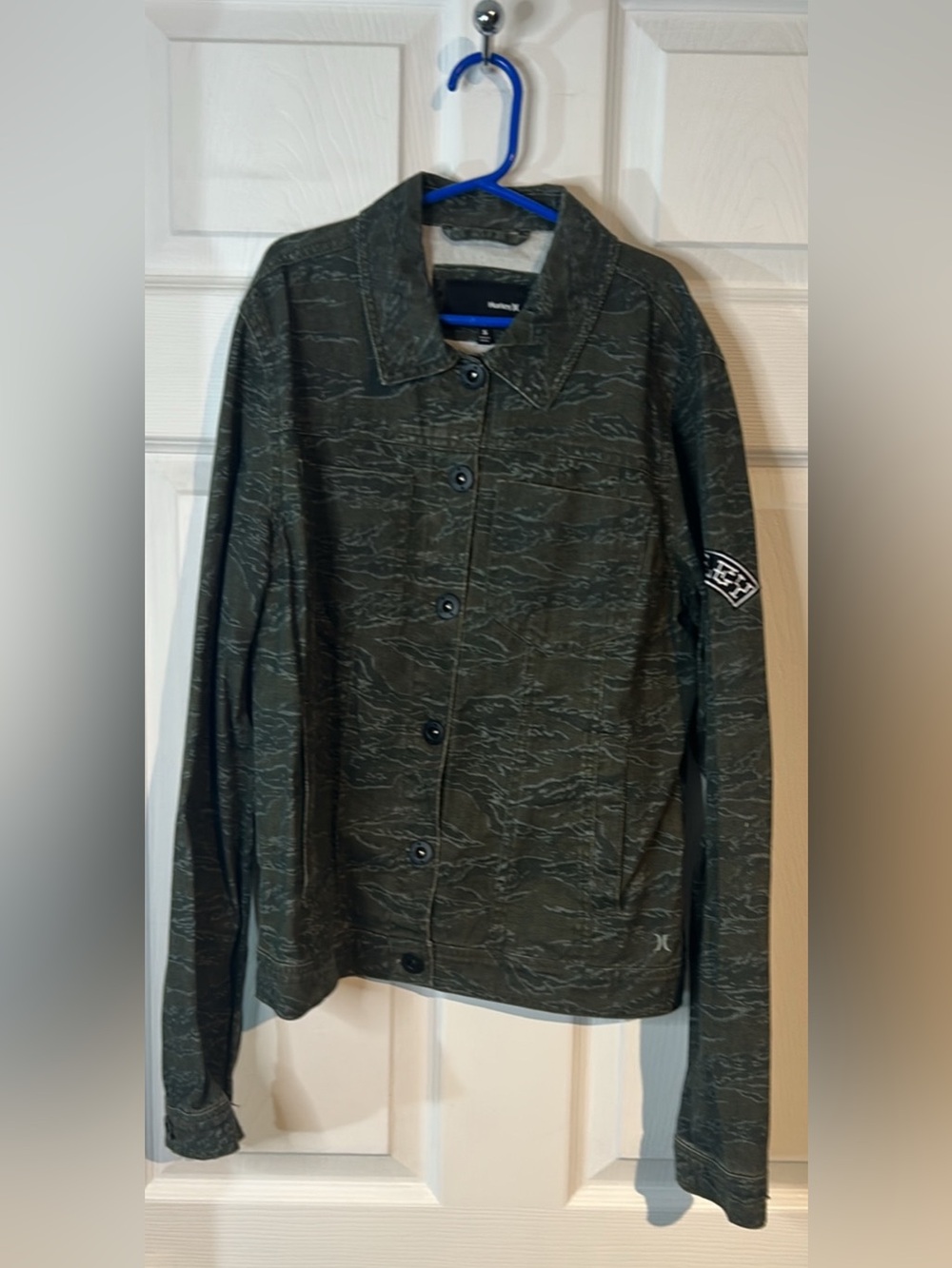 Hurley Olive Green Button-Front Jean Jacket